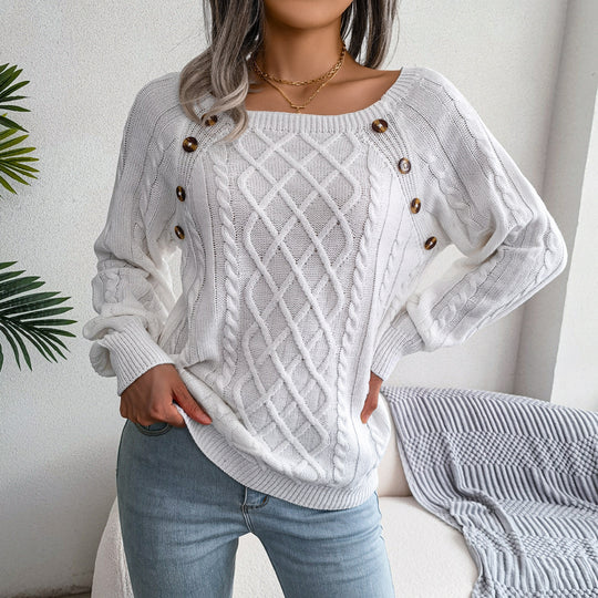 Square Neck Knitted Blouse