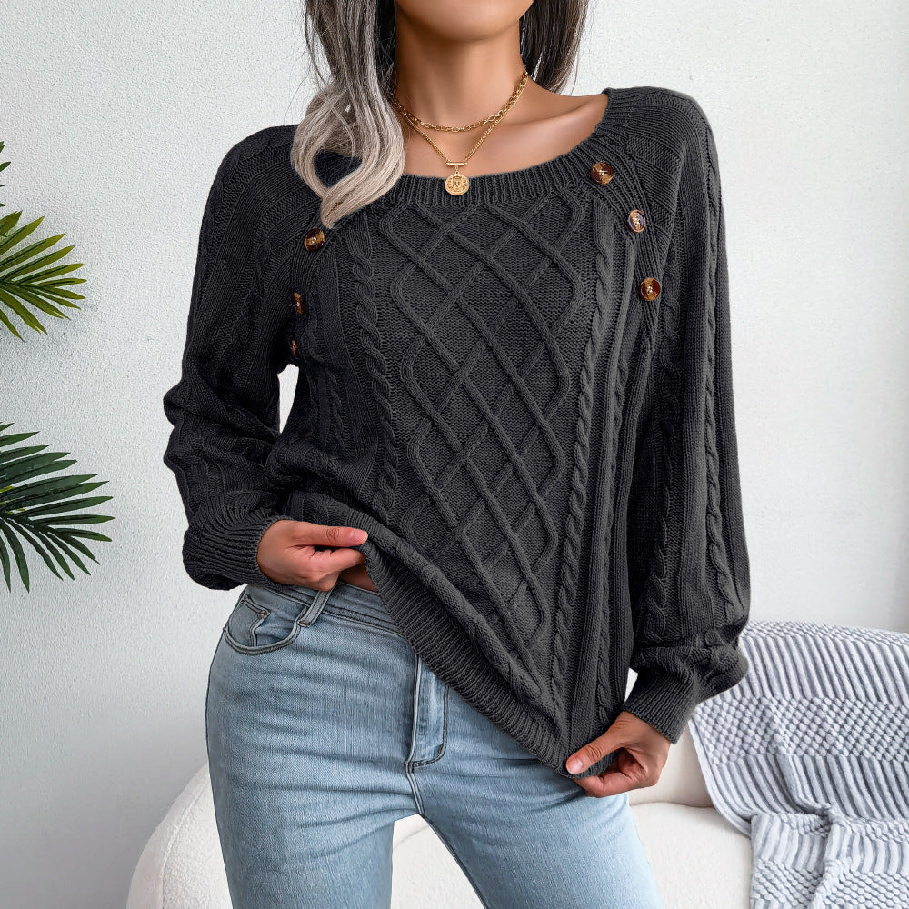 Square Neck Knitted Blouse