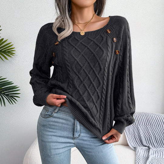 Square Neck Knitted Blouse