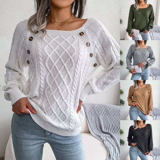 Square Neck Knitted Blouse