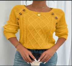 Square Neck Knitted Blouse